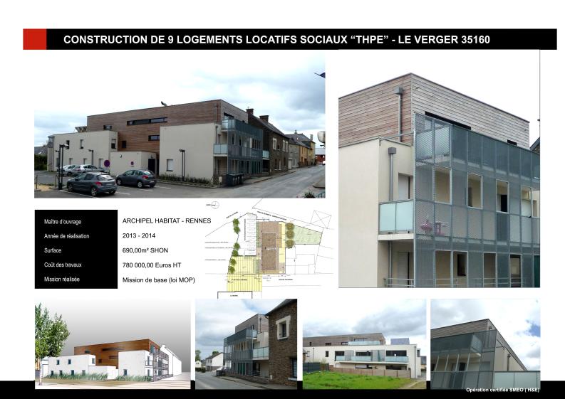 Construction d'un immeuble ARCHIPEL HABITAT de 9 logements locatifs sociaux à LE
