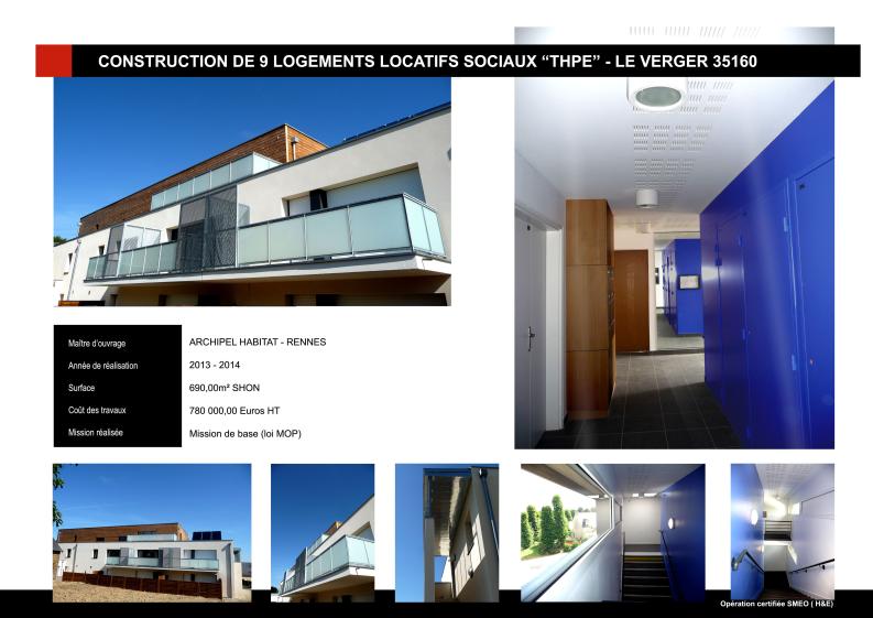 Construction d'un immeuble ARCHIPEL HABITAT de 9 logements locatifs sociaux à LE