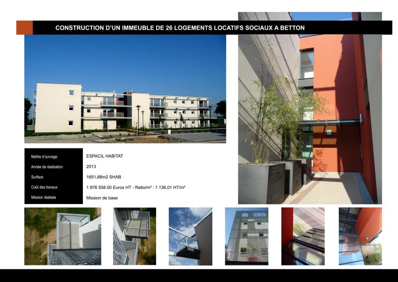 Construction d'un immeuble de 26 logements locatifs sociaux ESPACIL HABITAT à BE