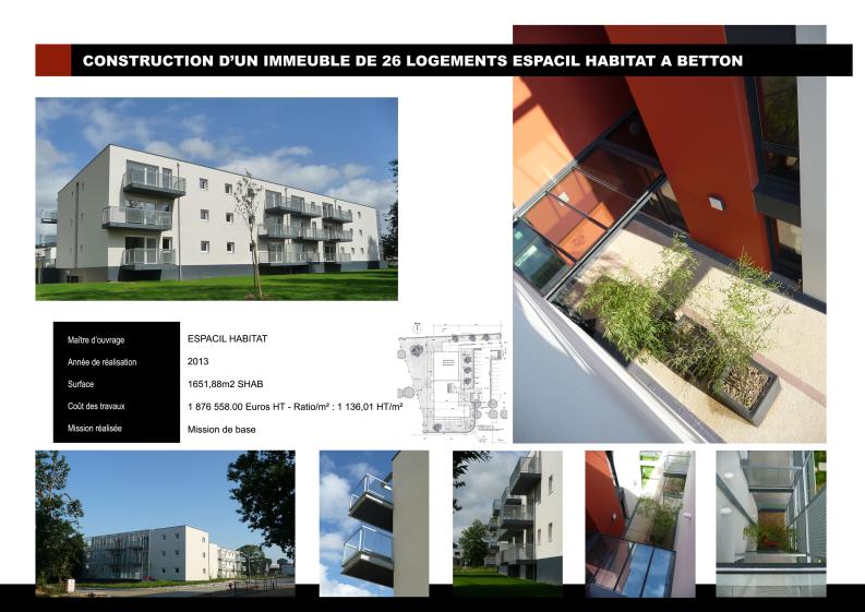 Construction d'un immeuble de 26 logements locatifs sociaux ESPACIL HABITAT à BE