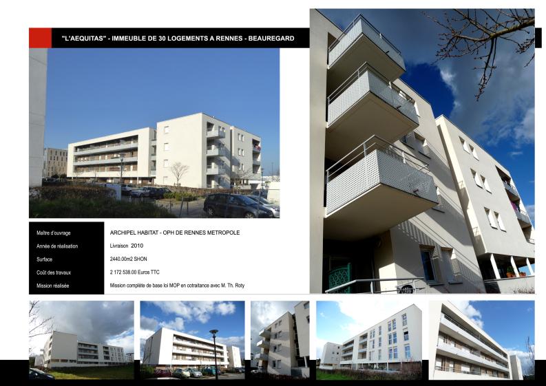 Immeuble de 30 logements locatifs sociaux ARCHIPEL HABITAT - ZAC Beauregard à RE