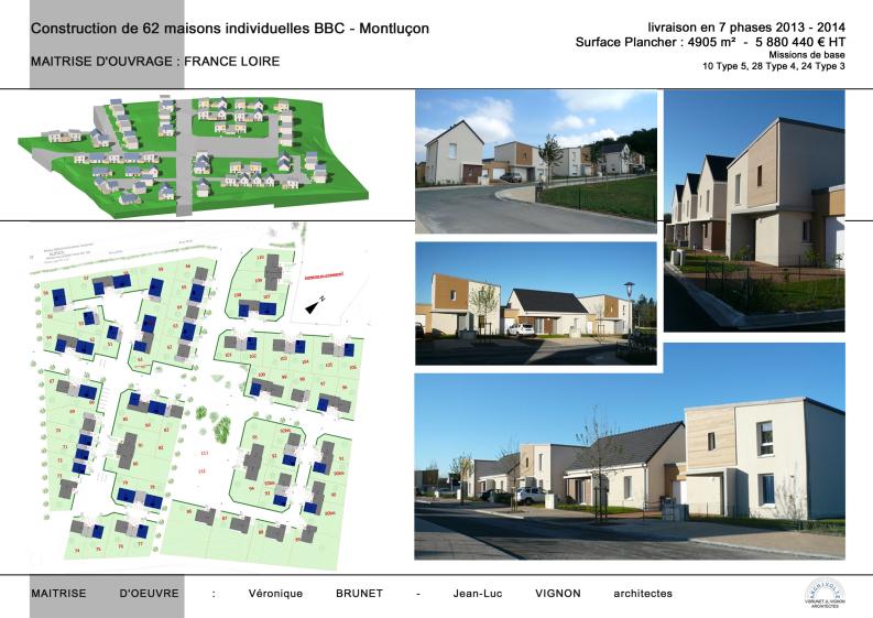 Construction de 62 maisons indivuduelles BBC, Montluçon (03)