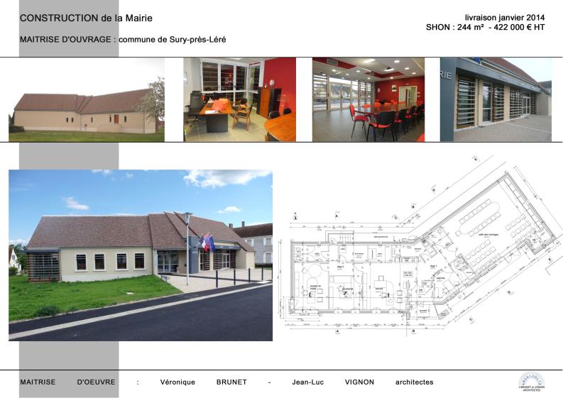 Construction de la Mairie, Sury-près-Léré (18)