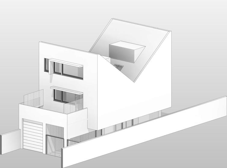 Maison EGP - Axonomètrie coté voirie