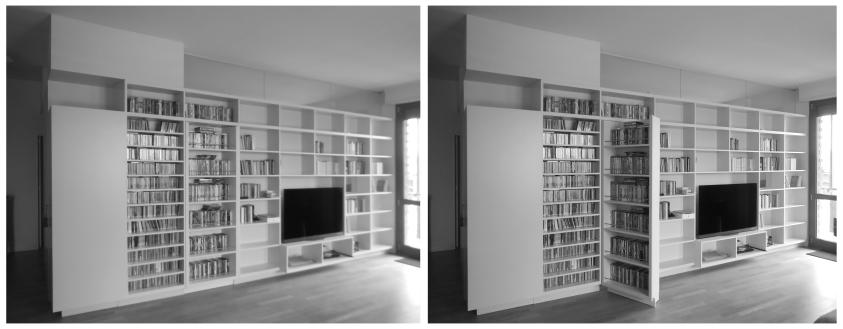 Appartement GSM - Bibliothèque avec porte secrète