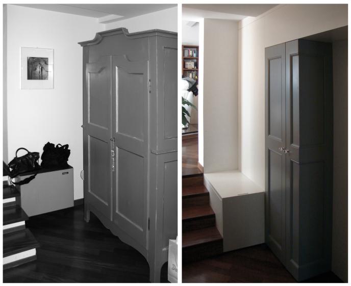 Appartement GM - Entrée - Avant/après intervention