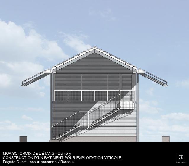 Bâtiment viticole - Façade ouest