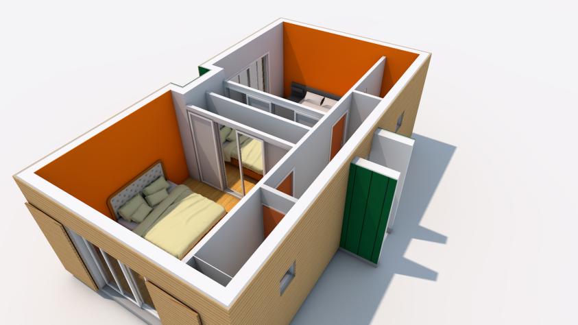 Extension maison V, avant-projet, Les Essarts (27)