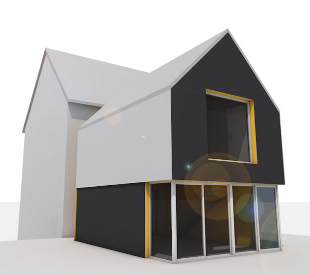 Extension maison G, esquisse, Evreux (27)