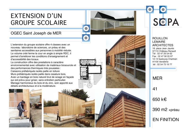 ECOLE OSSATURE BOIS ISOLATION PAILLE