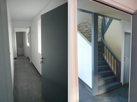 Accès studio et escalier conservé pour accès dernier étage