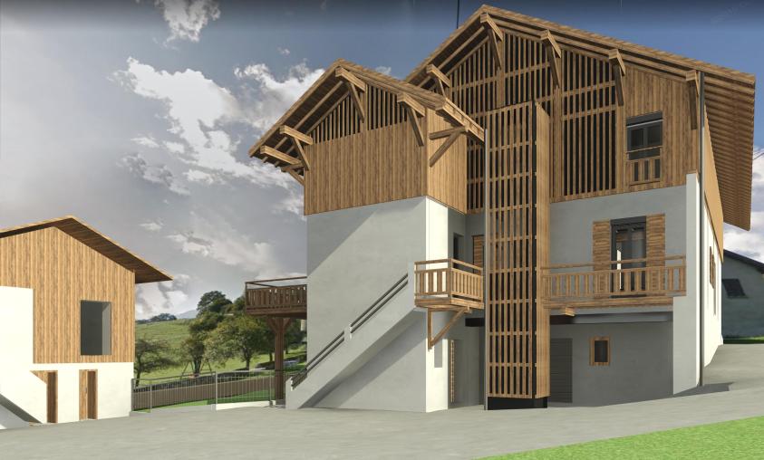Rénovation d'un bâtiment traditionnel pour une transformation en habitation, ins
