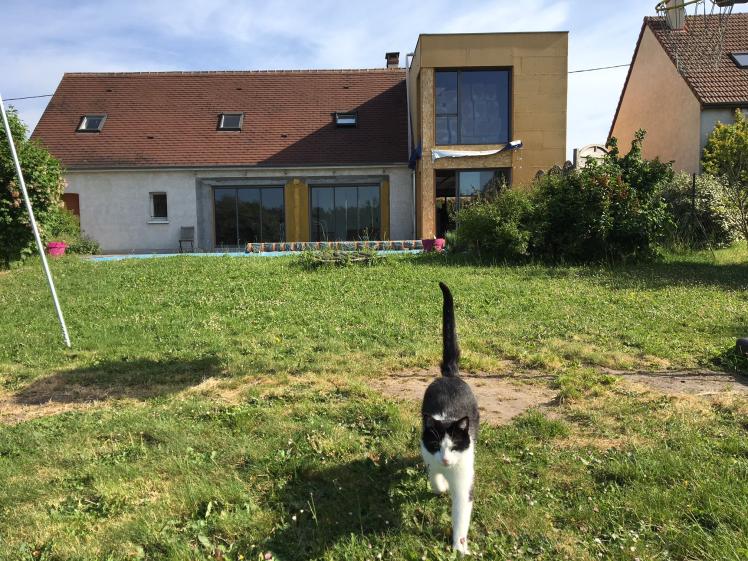 En cours de chantier, vue depuis le jardin
