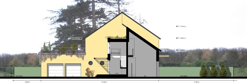 Maison d'habitation. Coupe transversale.