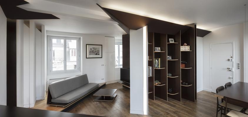 Le séjour, grand évidement