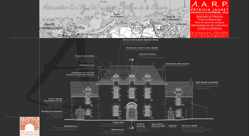 Dessin du projet de restauration de la façade Est du logis