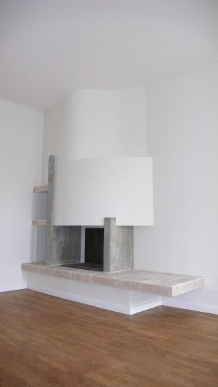 la cheminée vue de 3/4