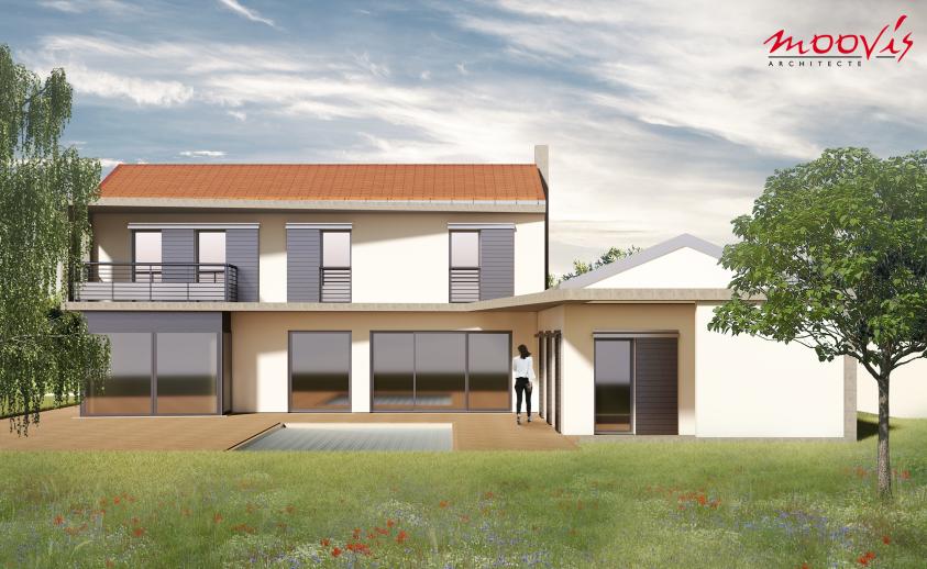 MOOVIS Architecte - Villa D2 - façade sud sur jardin