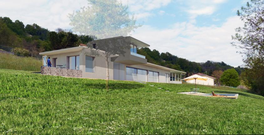 Une facade Sud ouverte sur la vallée et face au village de St Chef