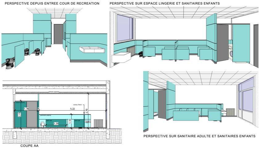 perspectives remises au maître d'ouvrage avant réalisation des travaux