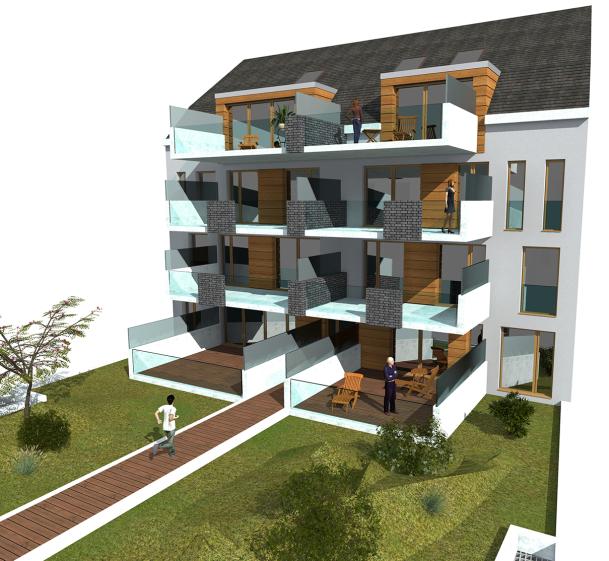Logements Collectifs de standing, Perspective jardin