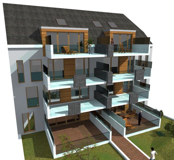Logements Collectifs de standing, Perspective jardin