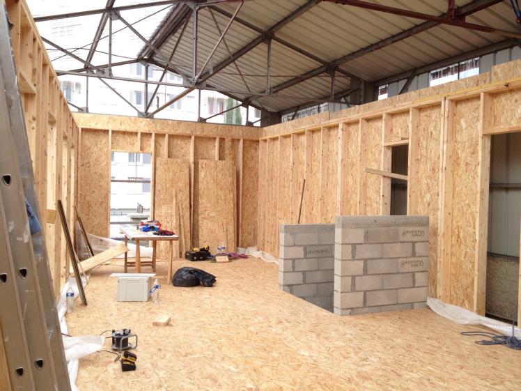 construction du niveau 1, l'atelier habité en chantier ... snackarchitecture