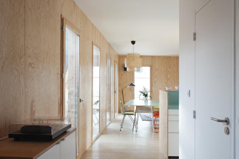 perspective vers le salon-salle à manger, l'atelier habité ... snackarchitecture