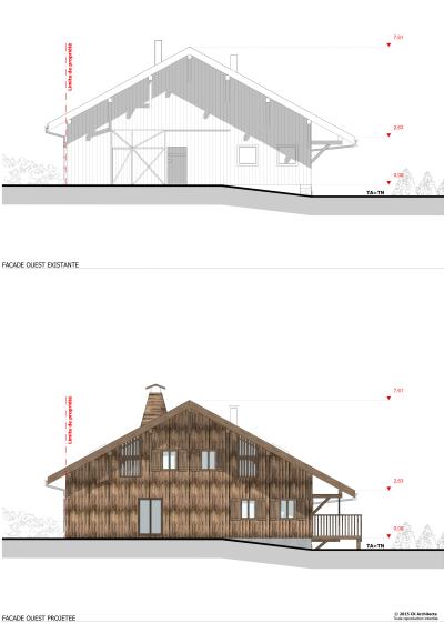 Façade Ouest avant-après