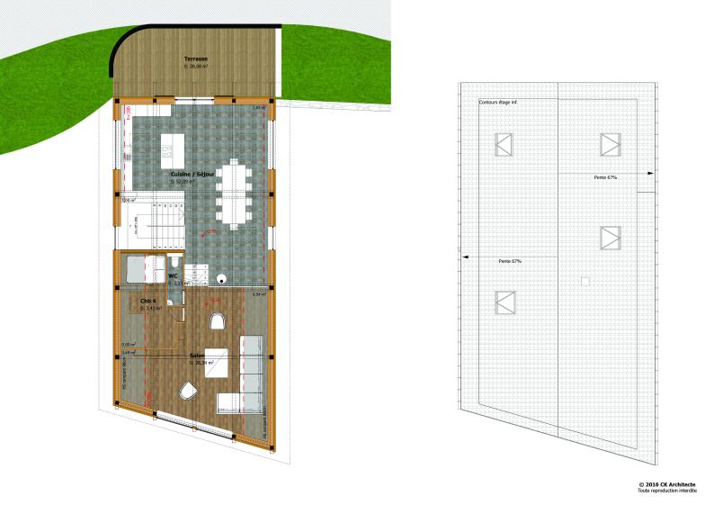 Plan de l'étage et de la toiture
