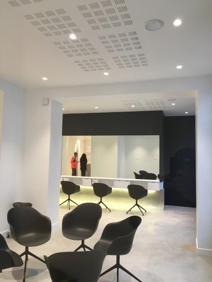 Salon de coiffure, espace d'attente
