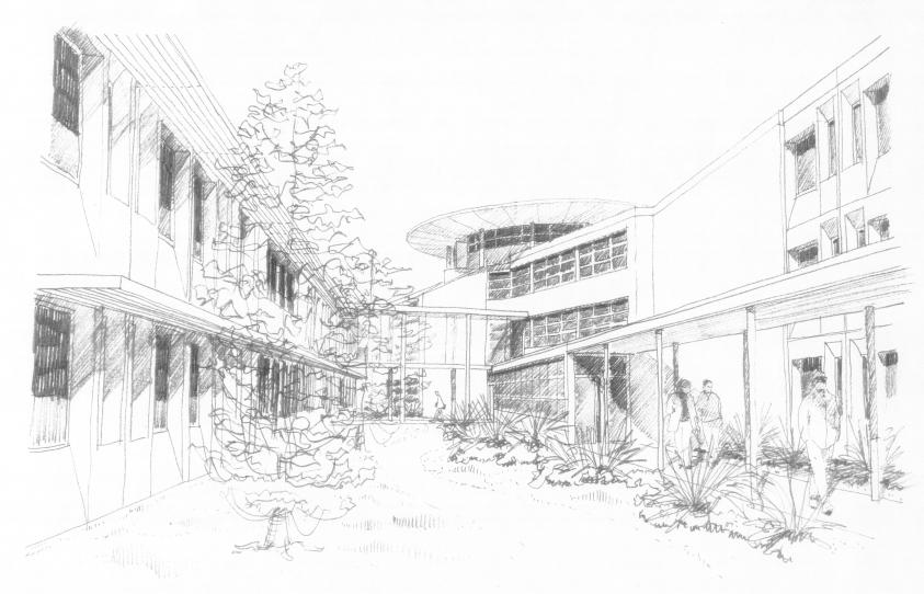 Croquis d’ambiance du concours du patio central