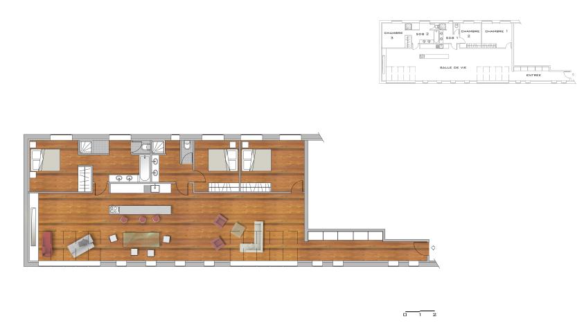 Plan d'aménagement du loft
