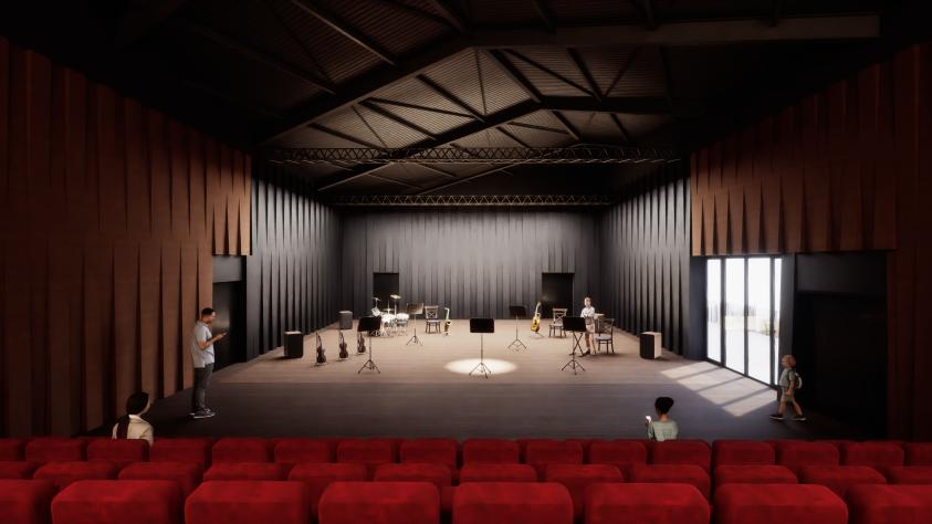 Vue auditorium depuis les gradins - sarl B.FEDELI Architecte