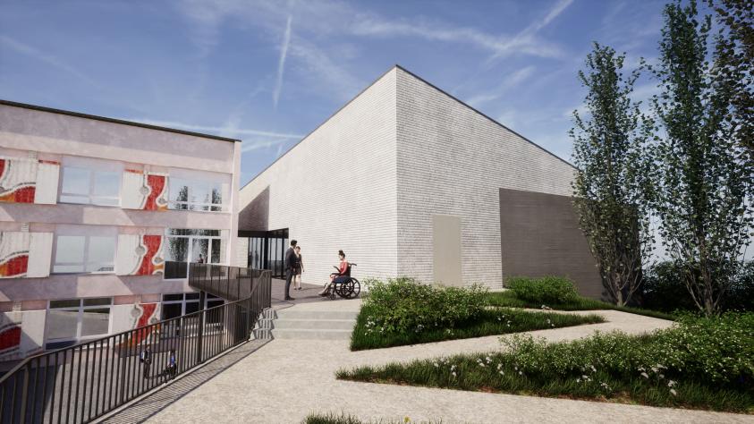 Perspective sur l'entrée - sarl B.FEDELI Architecte