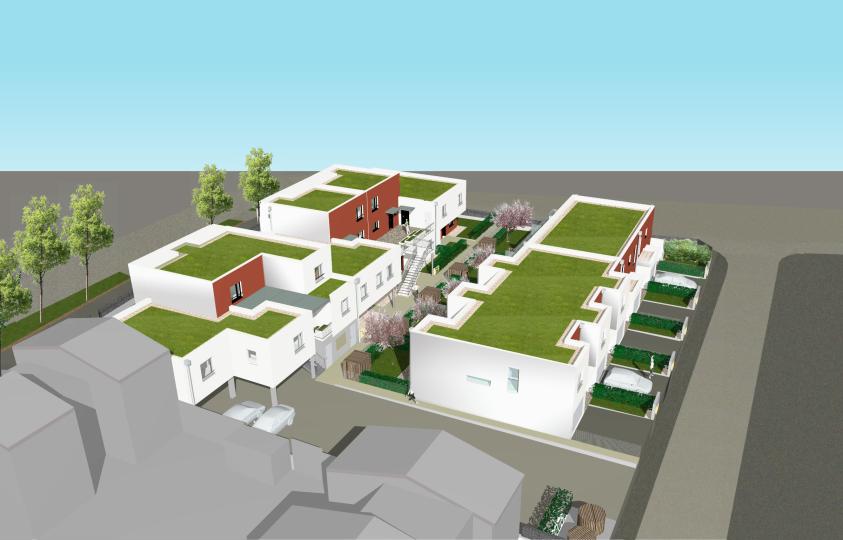 Vue aérienne depuis la rue J.Tati
