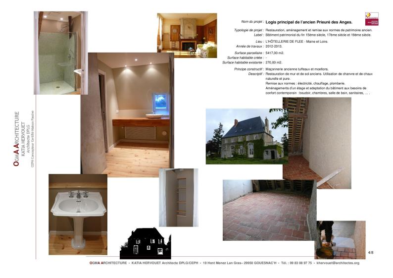 Habitat : Restauration du Logis principal de l’ancien Prieuré des Anges.