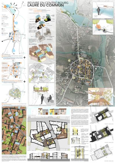 Planche de concours pour la rénovation d'un centre-bourg