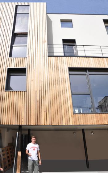 Mariage harmonieux entre l'enduit et le bois