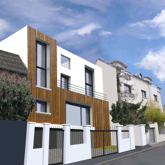 Maison neuve à ossature et bardage bois