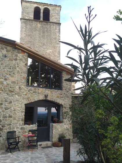Extension et réhabilitation maison en pierre Chateauneuf de Mazenc Ballay Archit