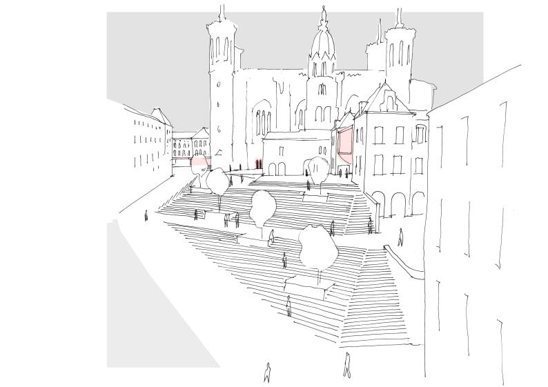 Une nouvelle arrivée sur le site par la montée Cardinal Decourtray