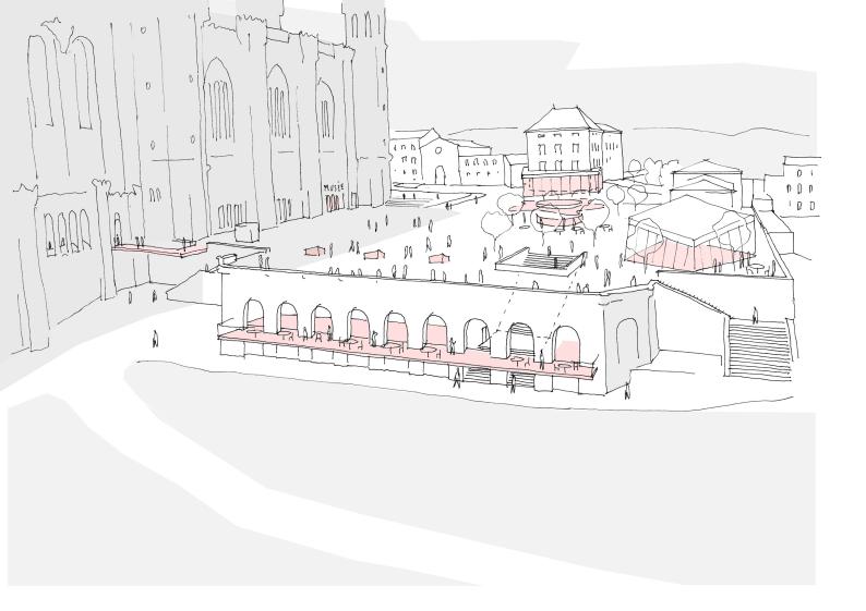 Réaménagement de l'esplanade avec accueil des pèlerins, restauration etc... 