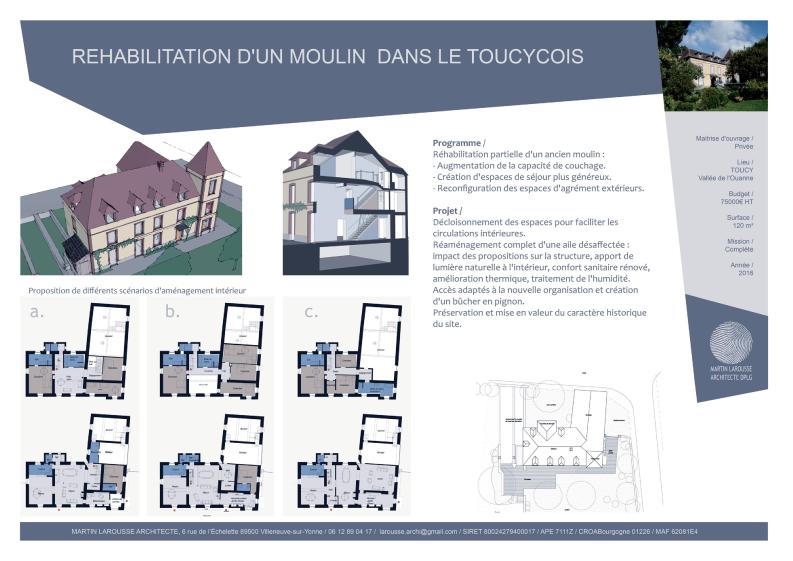 Rénovation d'un moulin dans la vallée de l'Ouanne