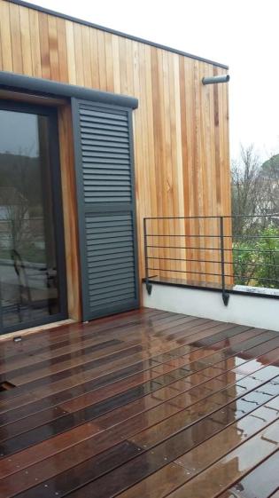 Vue de l'extension depuis la terrasse