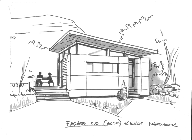 Maisonnette de week end Dessin d'esquisse