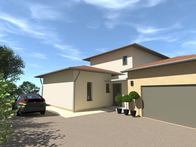 Entrée villa contemporaine GENAS