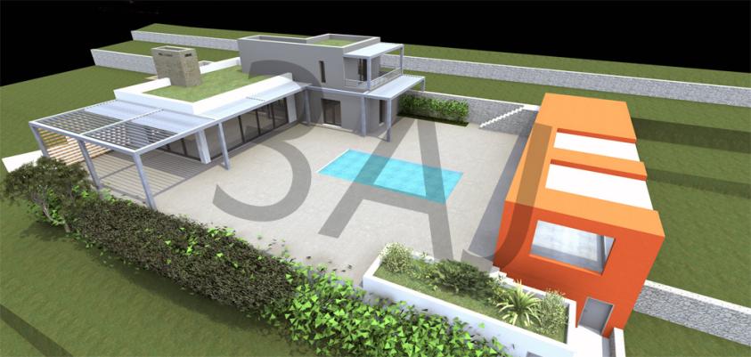 Villa M02 - Vue aérienne - PROJET - Lascours 13360 ROQUEVAIRE