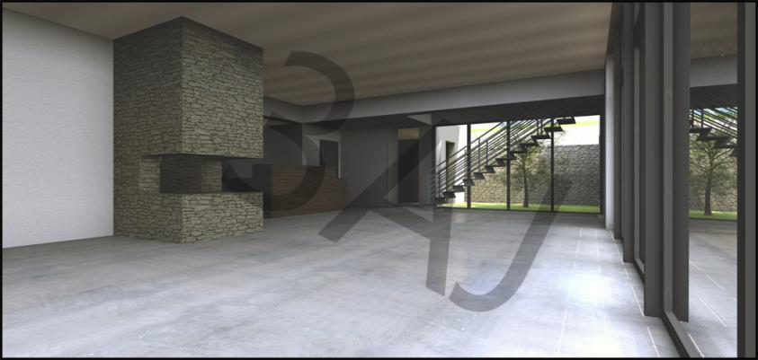 Villa M02 - Vue du salon - PROJET - Lascours 13360 ROQUEVAIRE
