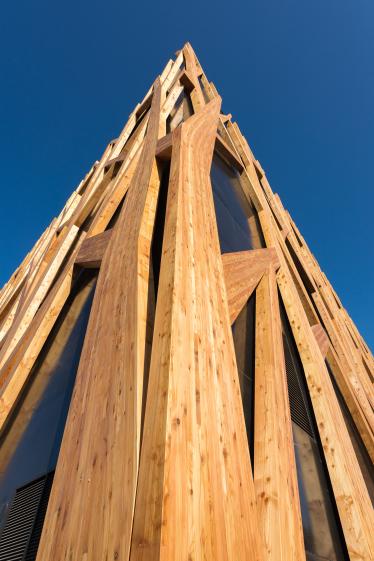 Détail résille bois © Photos : Ecliptique – Laurent Thion